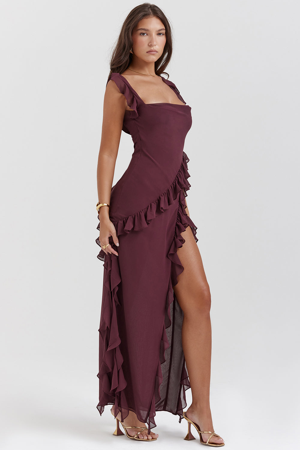Mila's Ruffled Maxi Dress
