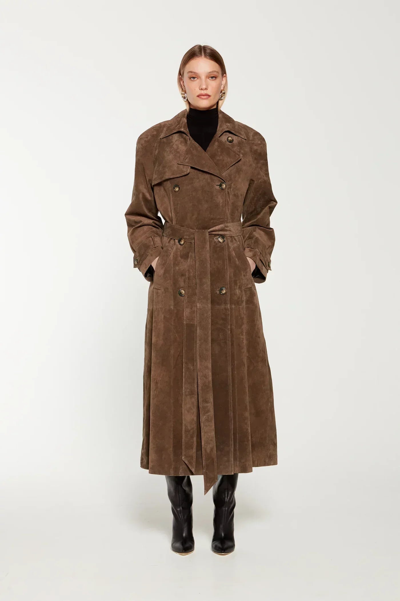 Hailey Suede Trench Coat