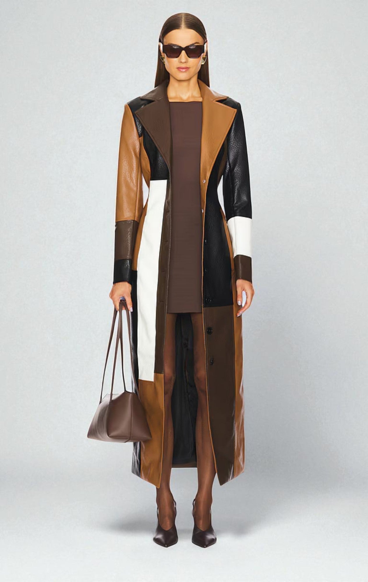 Rosaline Mosaic Leather Coat