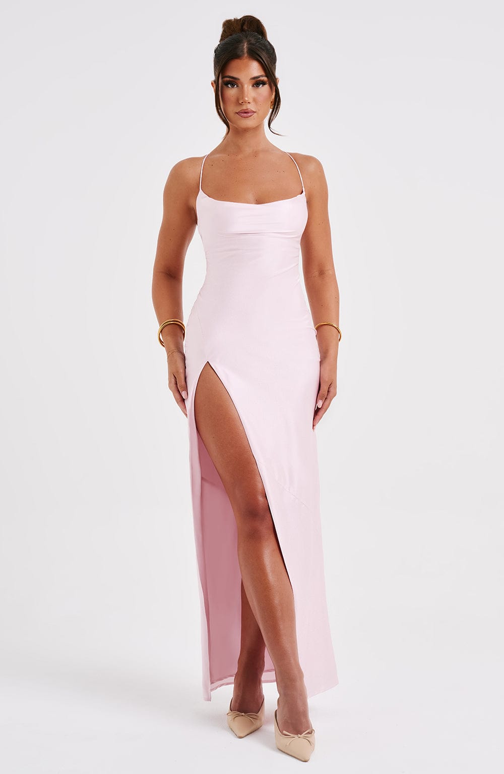 Anna's Satin Maxi Dress