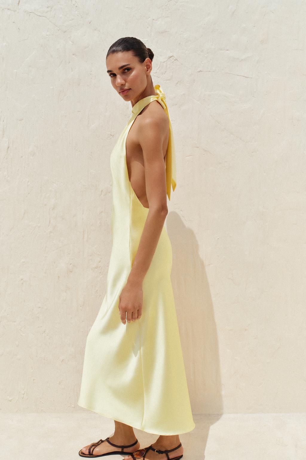 Soleil Halter Satin Maxi Dress