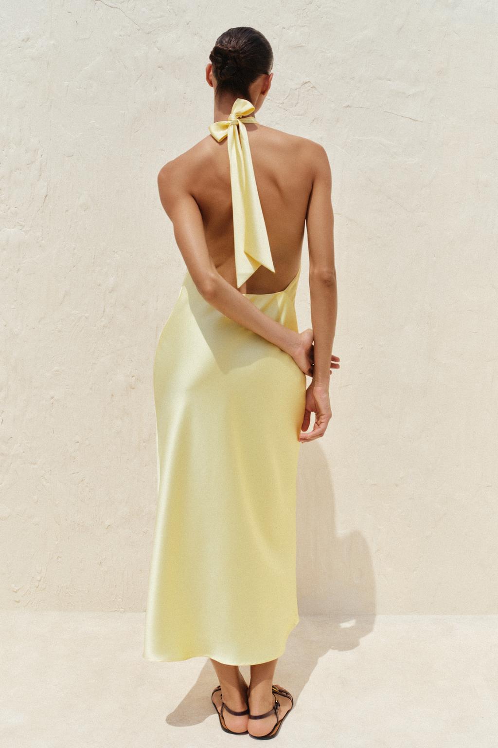 Soleil Halter Satin Maxi Dress