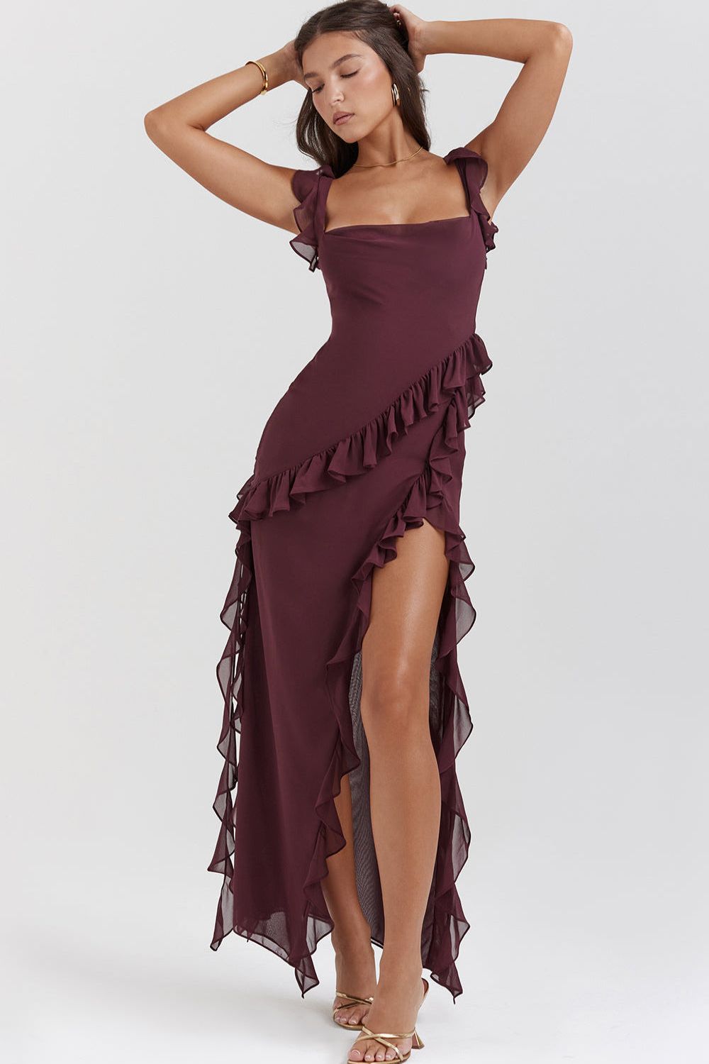 Mila's Ruffled Maxi Dress